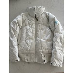 FERA Ski Winter Jacket Girls 10 Cream White Fleece Lined Designer Downhill